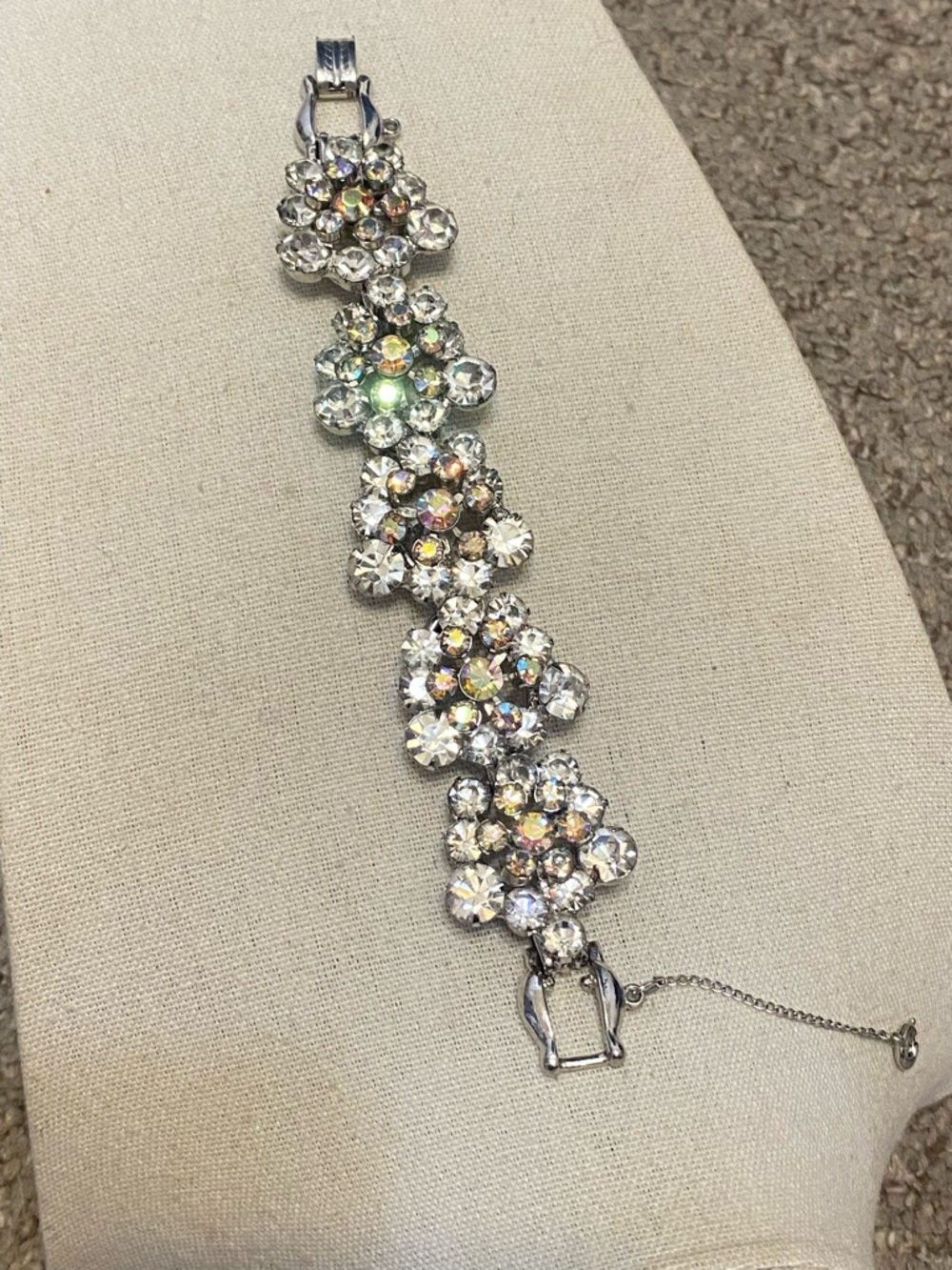 Vintage Juliana 5 Link Clear Rhinestone Bracelet 1960’s - Picture 8 of 12
